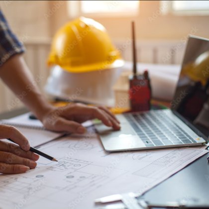 architect with computer